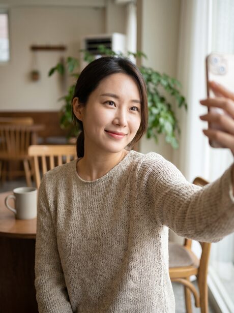 턱선 셀피 일러스트 2