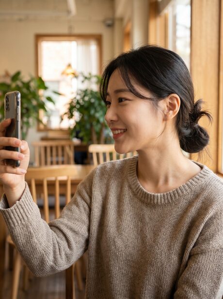 측면 목선 셀피 일러스트