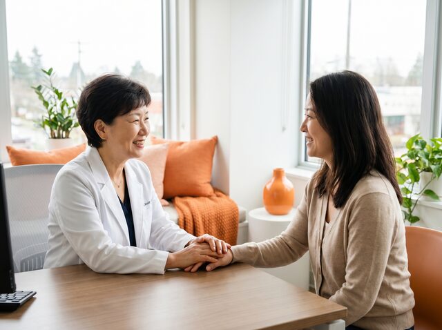 환자와 상담하는 의사 일러스트