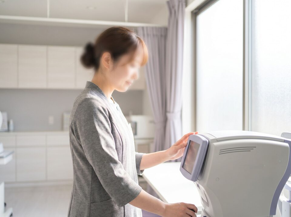 리뷰티안과의원 치료 후 만족한 환자 분위기 컷 (AI 생성 예시 이미지)