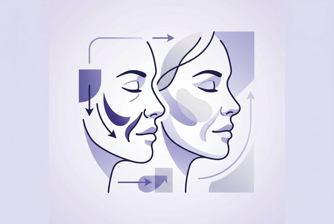 팔자주름 바깥쪽 살처짐 라인을 다시 정리하는 개념 일러스트
