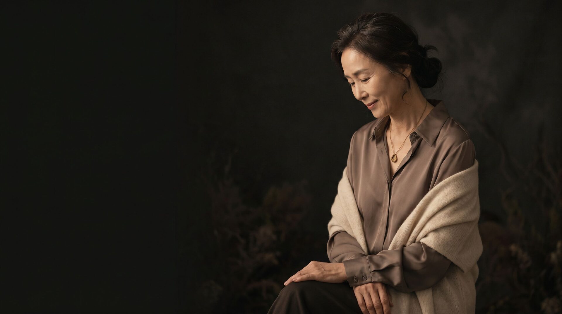 편안한 분위기의 여성 예시 이미지