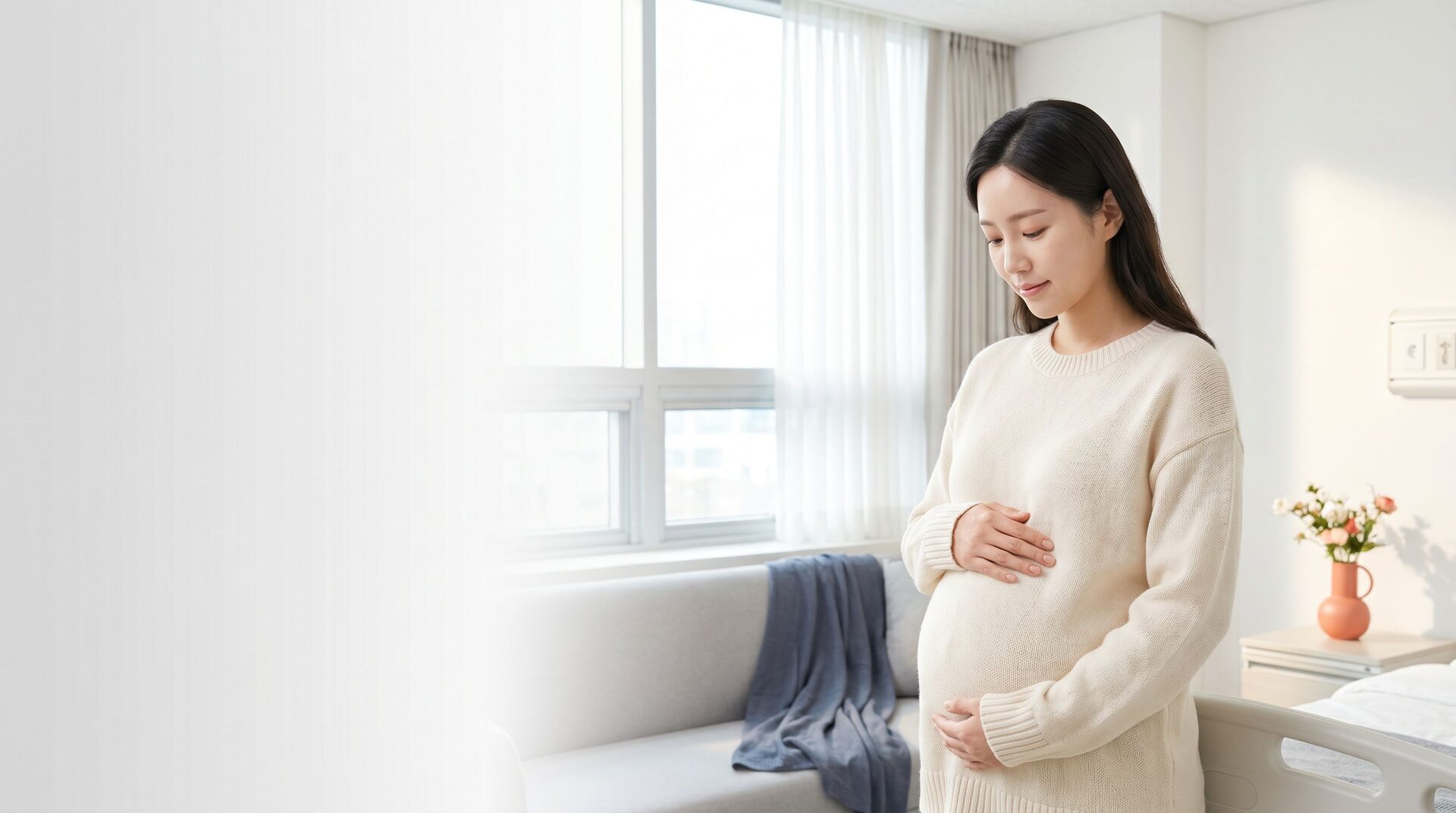 산모를 위한 안심 분만 케어 — AI 생성 예시 이미지
