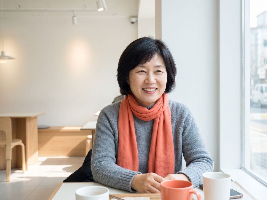 밝게 웃는 성인 예시 이미지