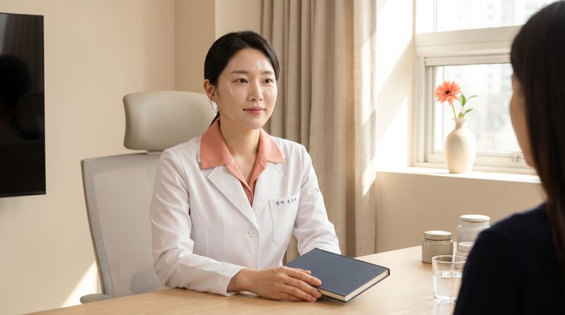상담 영상 — AI 생성 예시 이미지